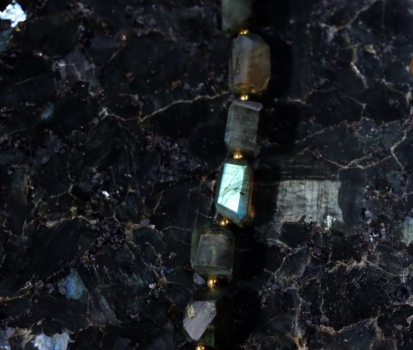 Faceted labradorite necklace