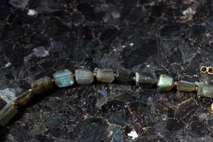 Faceted labradorite necklace