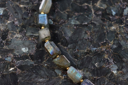 Faceted labradorite necklace