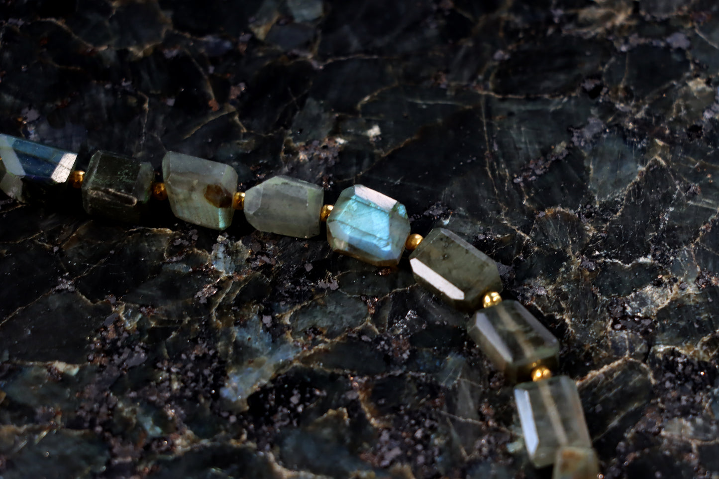 Faceted labradorite necklace