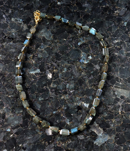 Faceted labradorite necklace