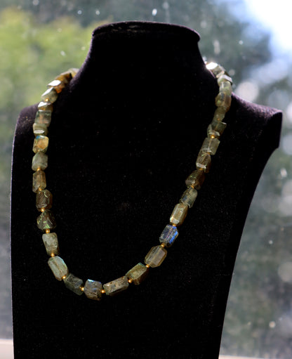 Faceted labradorite necklace