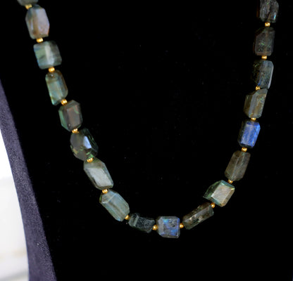 Faceted labradorite necklace