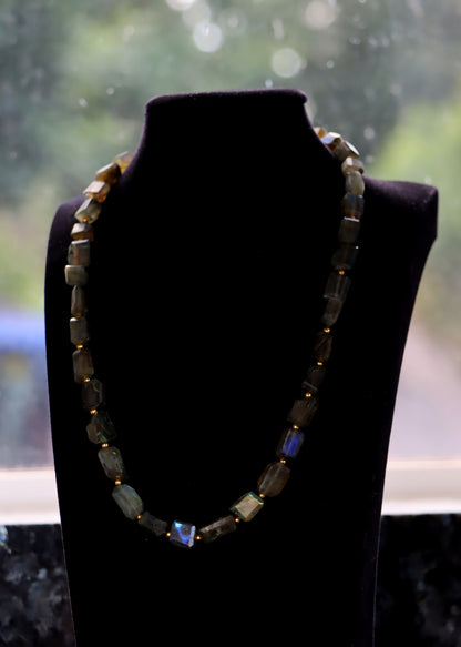 Faceted labradorite necklace