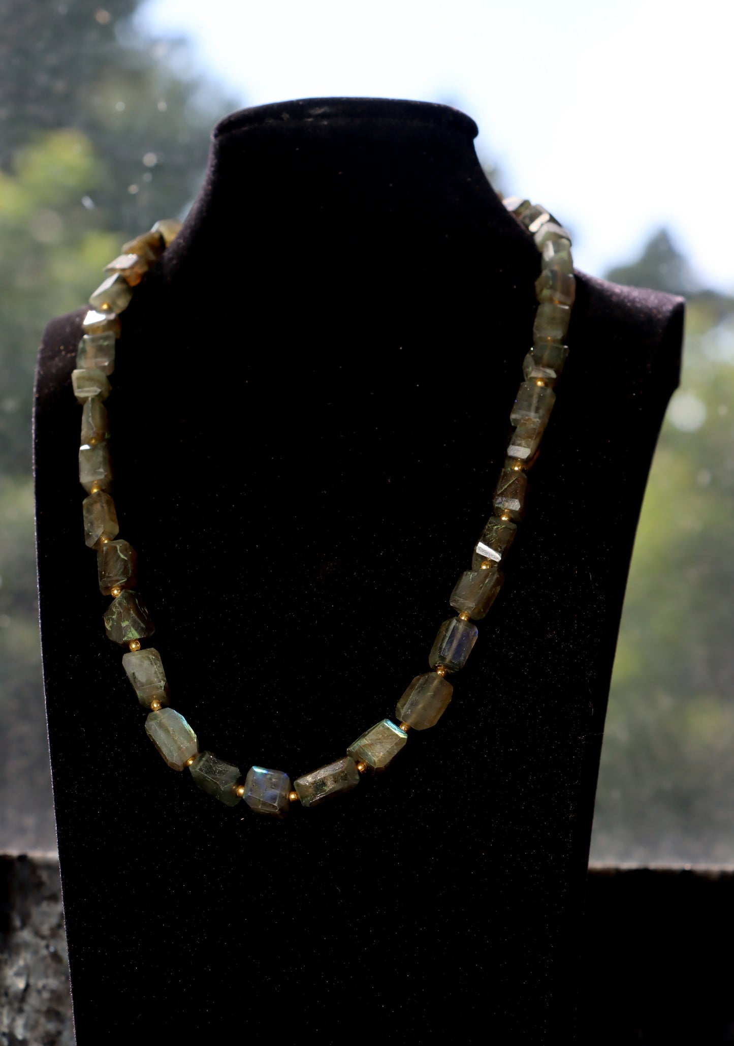 Faceted labradorite necklace