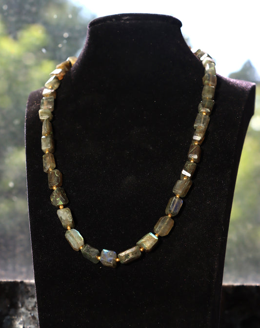 Faceted labradorite necklace