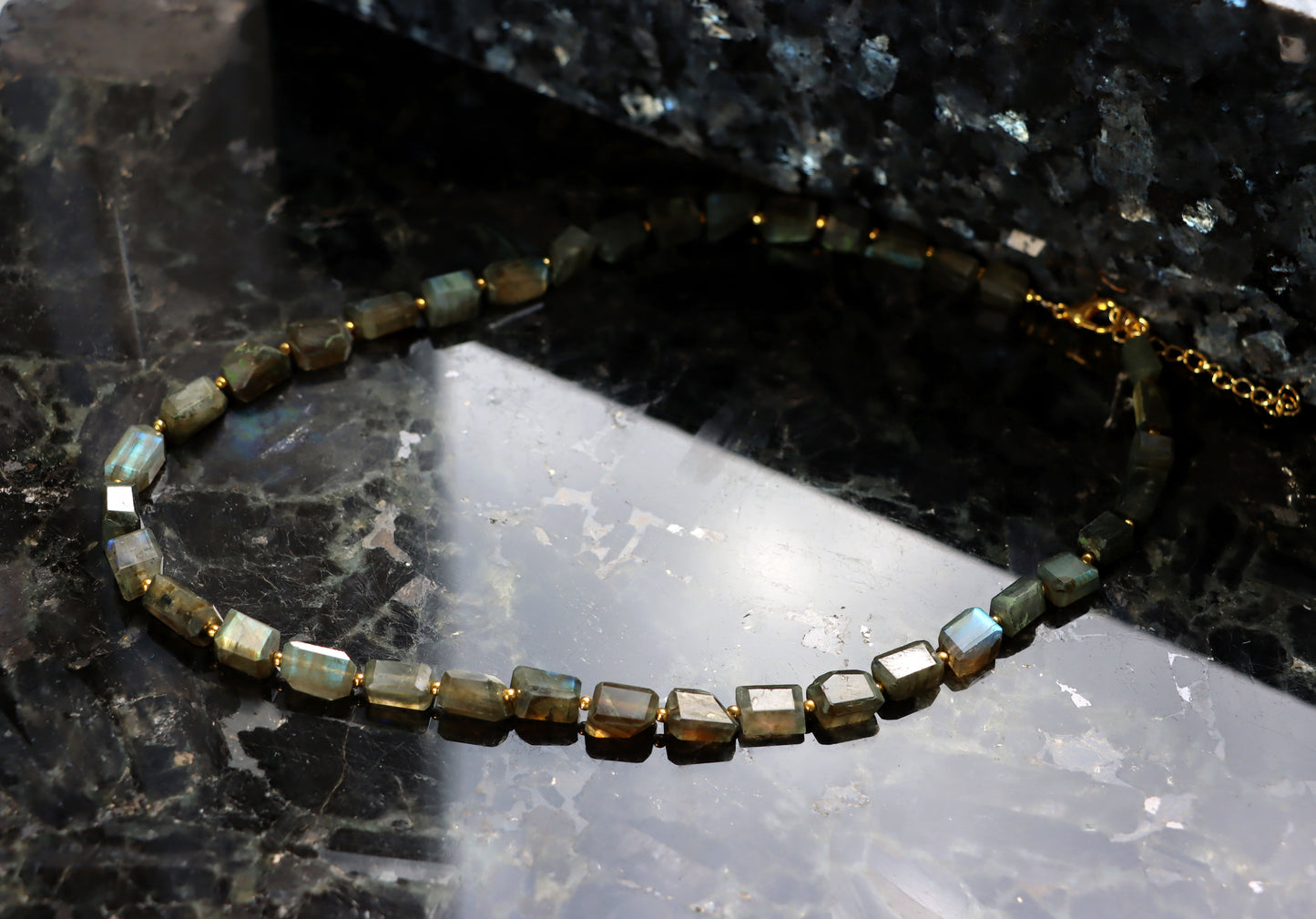 Faceted labradorite necklace