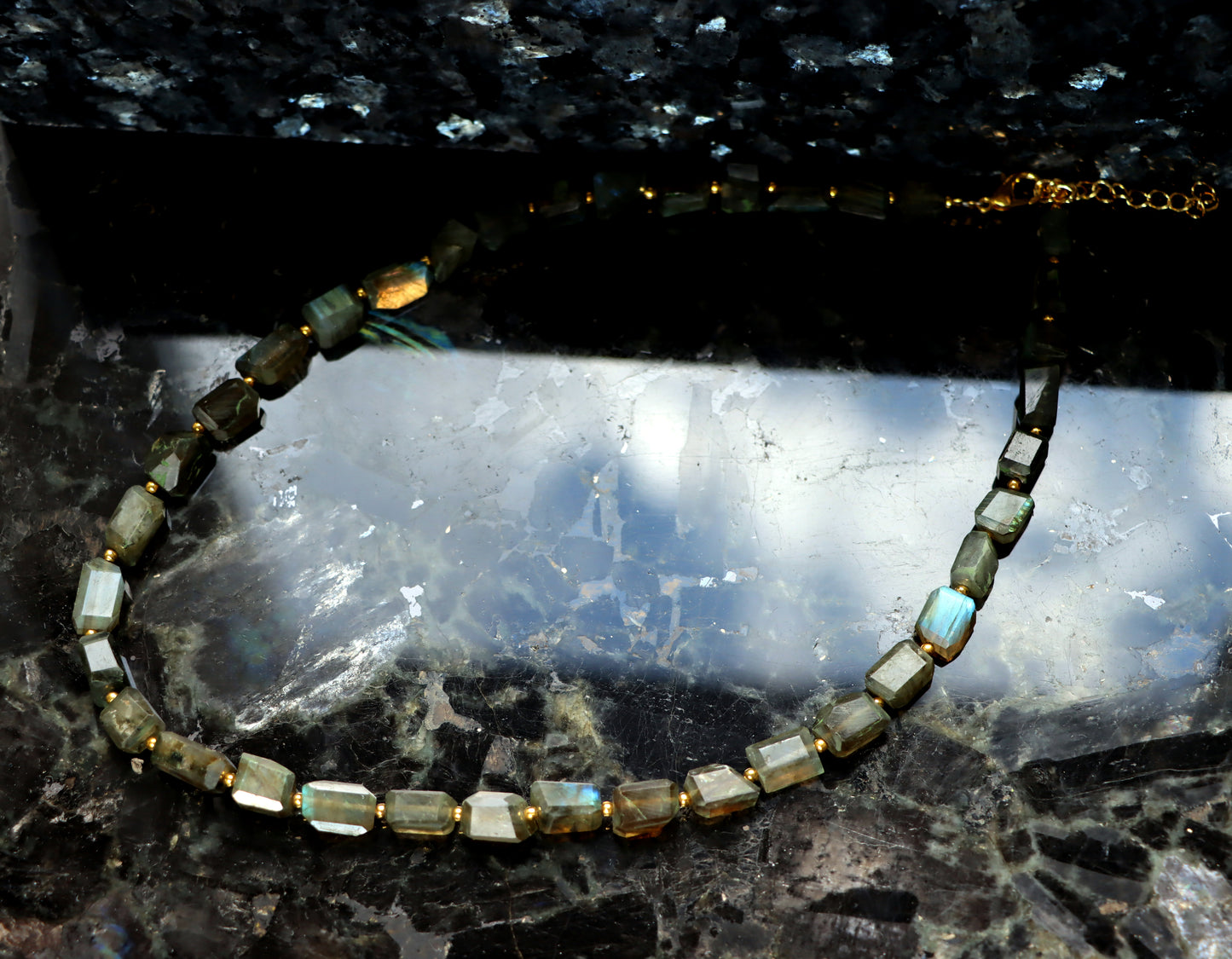 Faceted labradorite necklace