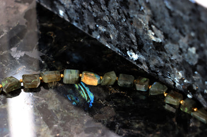 Faceted labradorite necklace