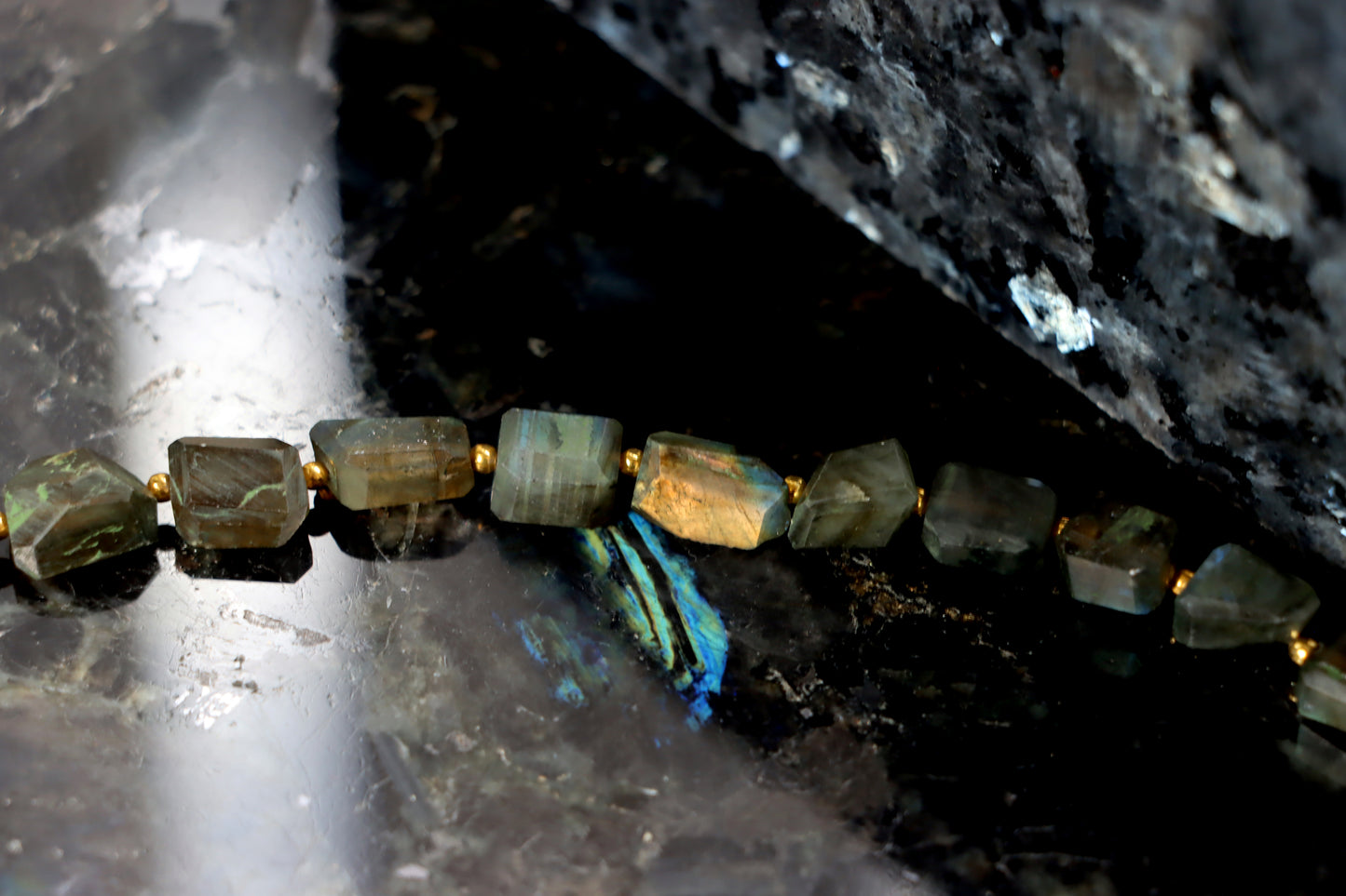 Faceted labradorite necklace