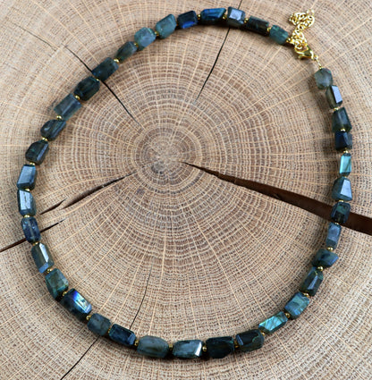 Faceted labradorite necklace