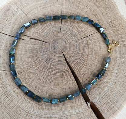 Faceted labradorite necklace