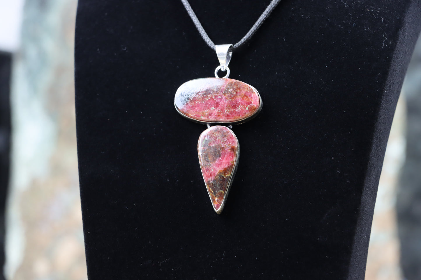 Rhodonite two-piece pendant