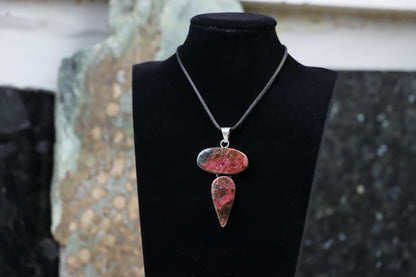 Rhodonite two-piece pendant