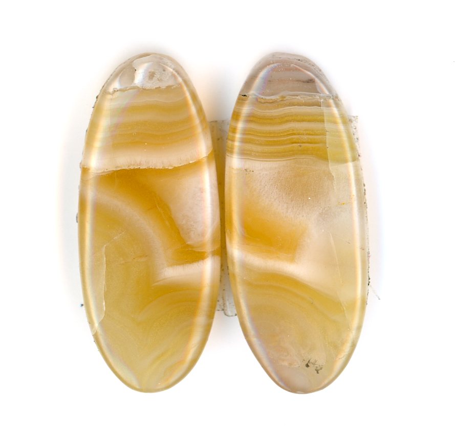 Banded agate pair cabochons