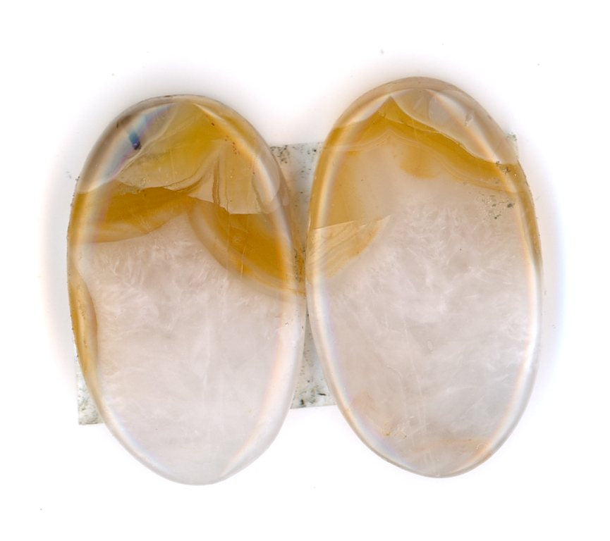 Banded agate pair cabochons