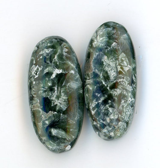 A pair of seraphinite cabochons