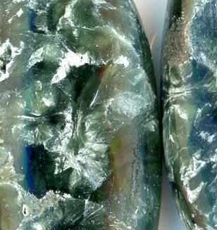 A pair of seraphinite cabochons