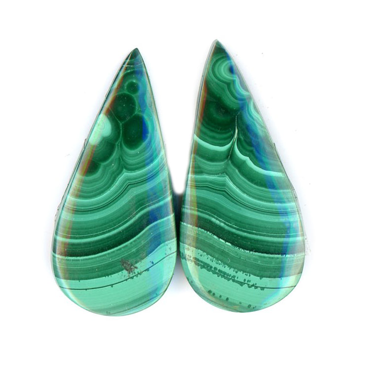 Malachite pair cabochons