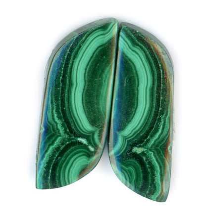 Malachite pair cabochons