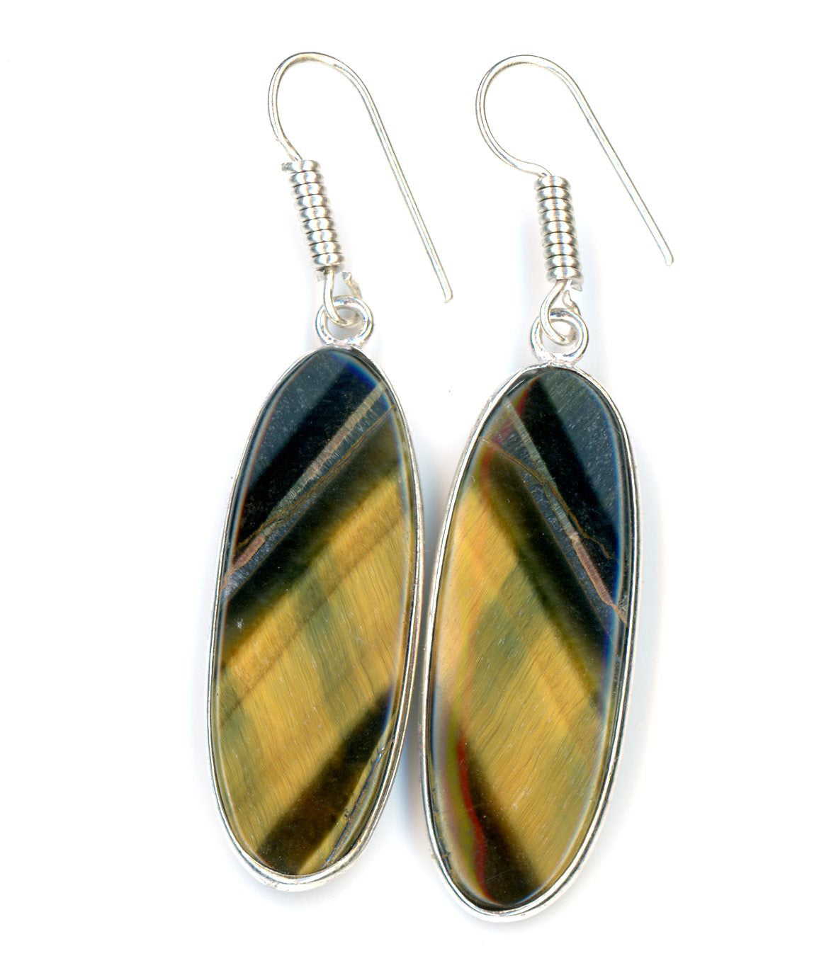 Tiger hawk eye earrings