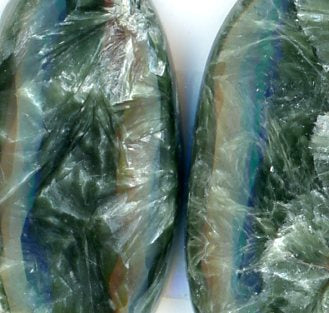 A pair of seraphinite cabochons