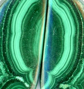 Malachite pair cabochons