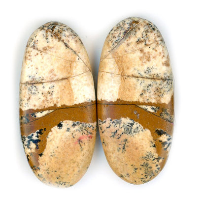 Cabochons pair picture jasper