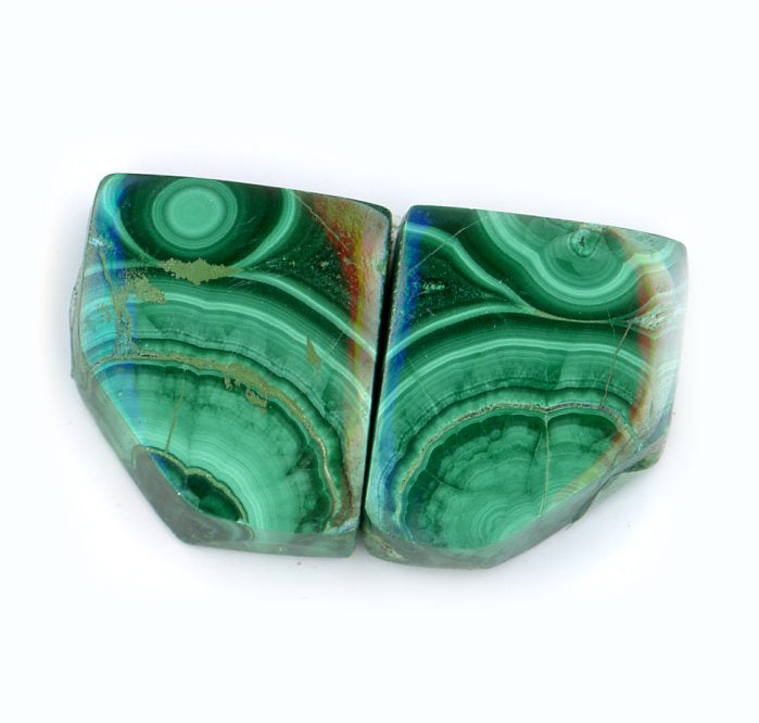 Malachite pair cabochons