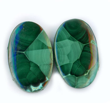 Malachite pair cabochons