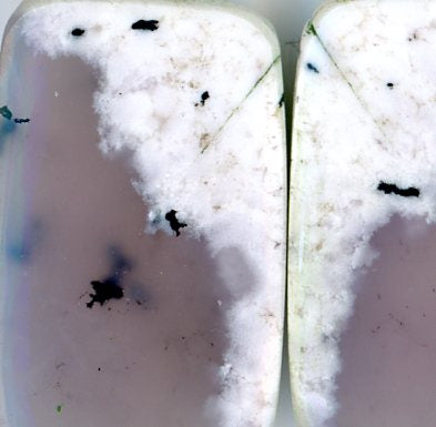 A pair of dendritic opal cabochons