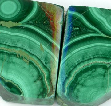 Malachite pair cabochons