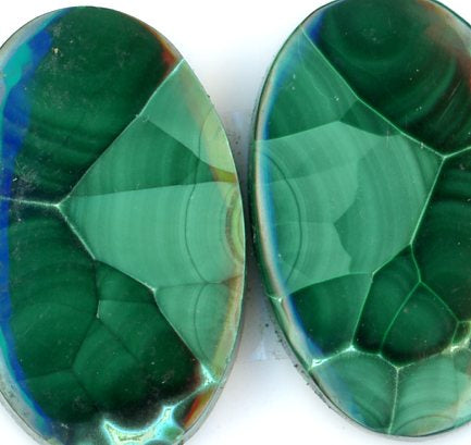 Malachite pair cabochons