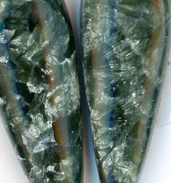 A pair of seraphinite cabochons