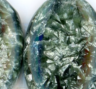 A pair of seraphinite cabochons