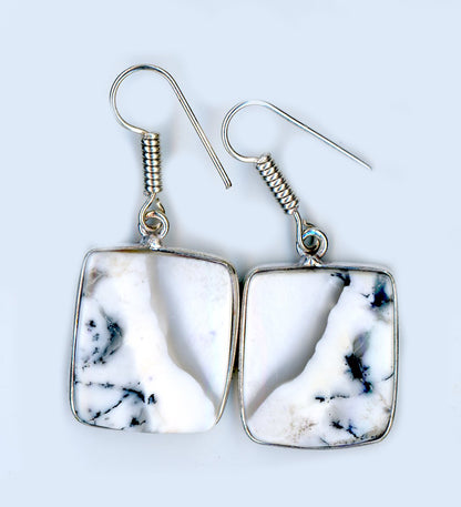 Dendritic opal earrings