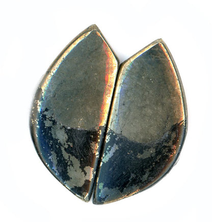 Pair of pyrite cabochons