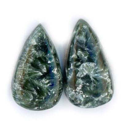 A pair of seraphinite cabochons