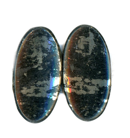 Pair of pyrite cabochons