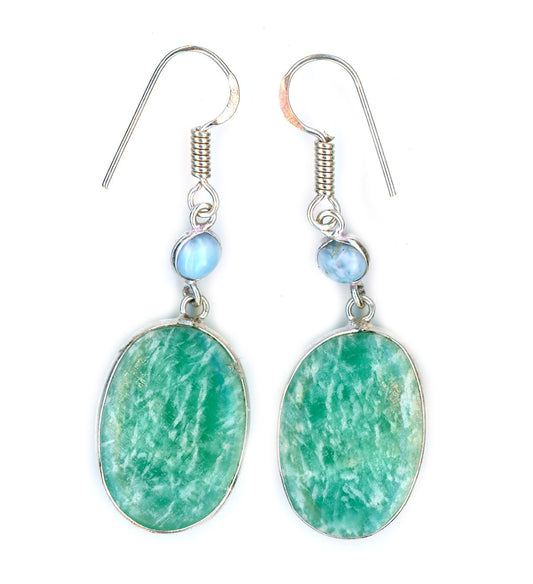 Amazonite and larimar earrings
