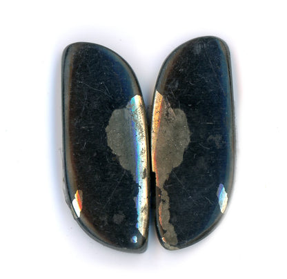 A pair of pyrite cabochons