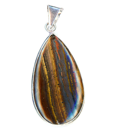 Banded iron ore hematite pendant