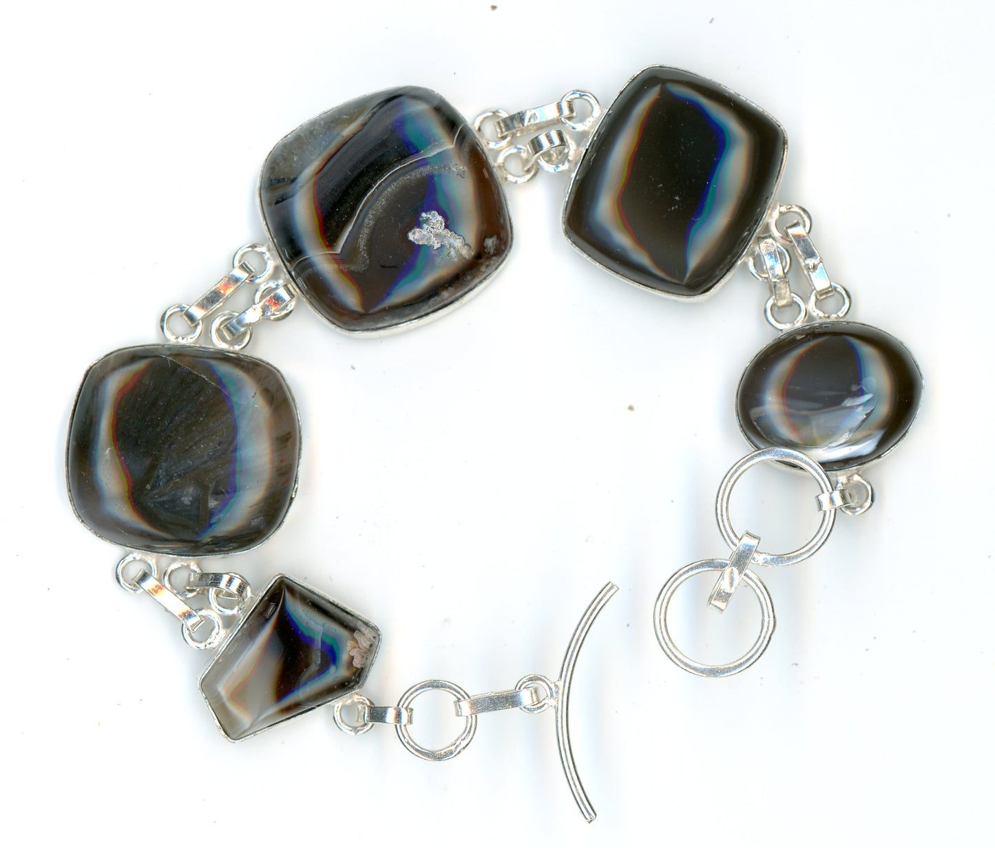 Onyx and agate bracelet