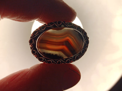Onyx ring with casholong and red agate
