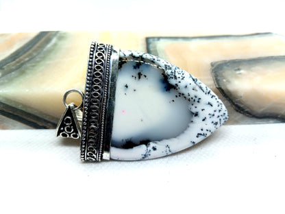 Dendritic opal pendant