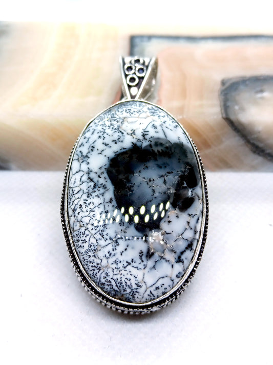 Dendritic opal pendant