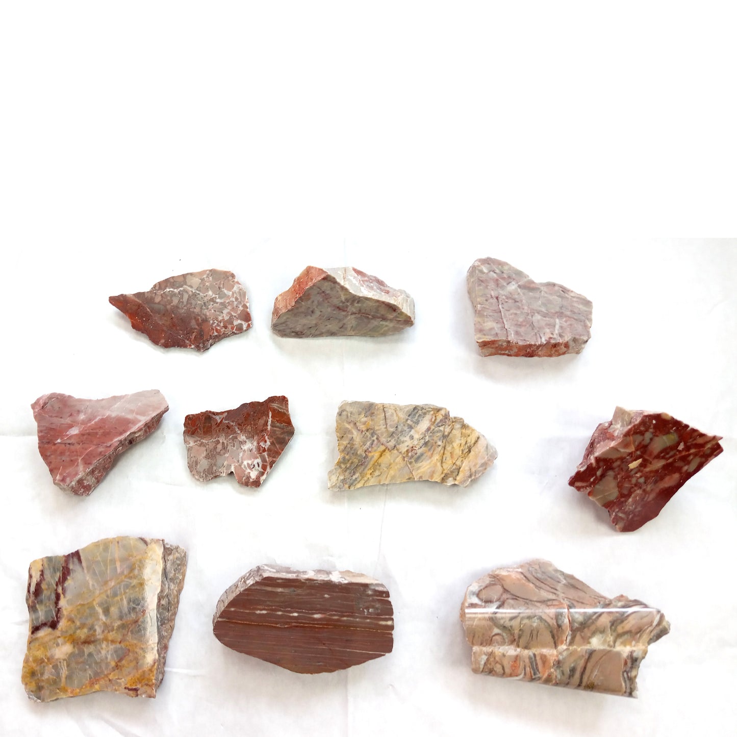 Collection of colored limestones, 10 pcs
